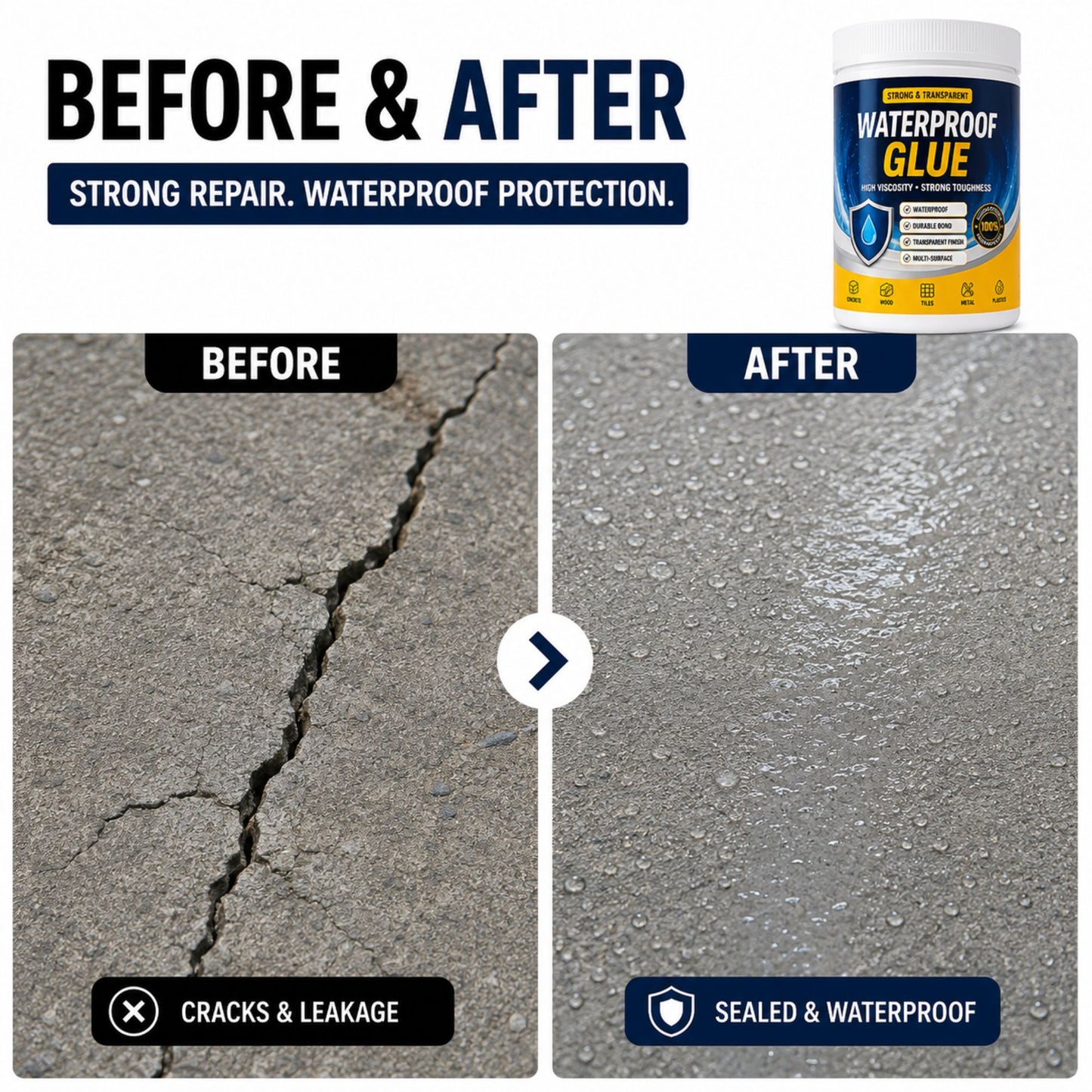 Transparent waterproof glue