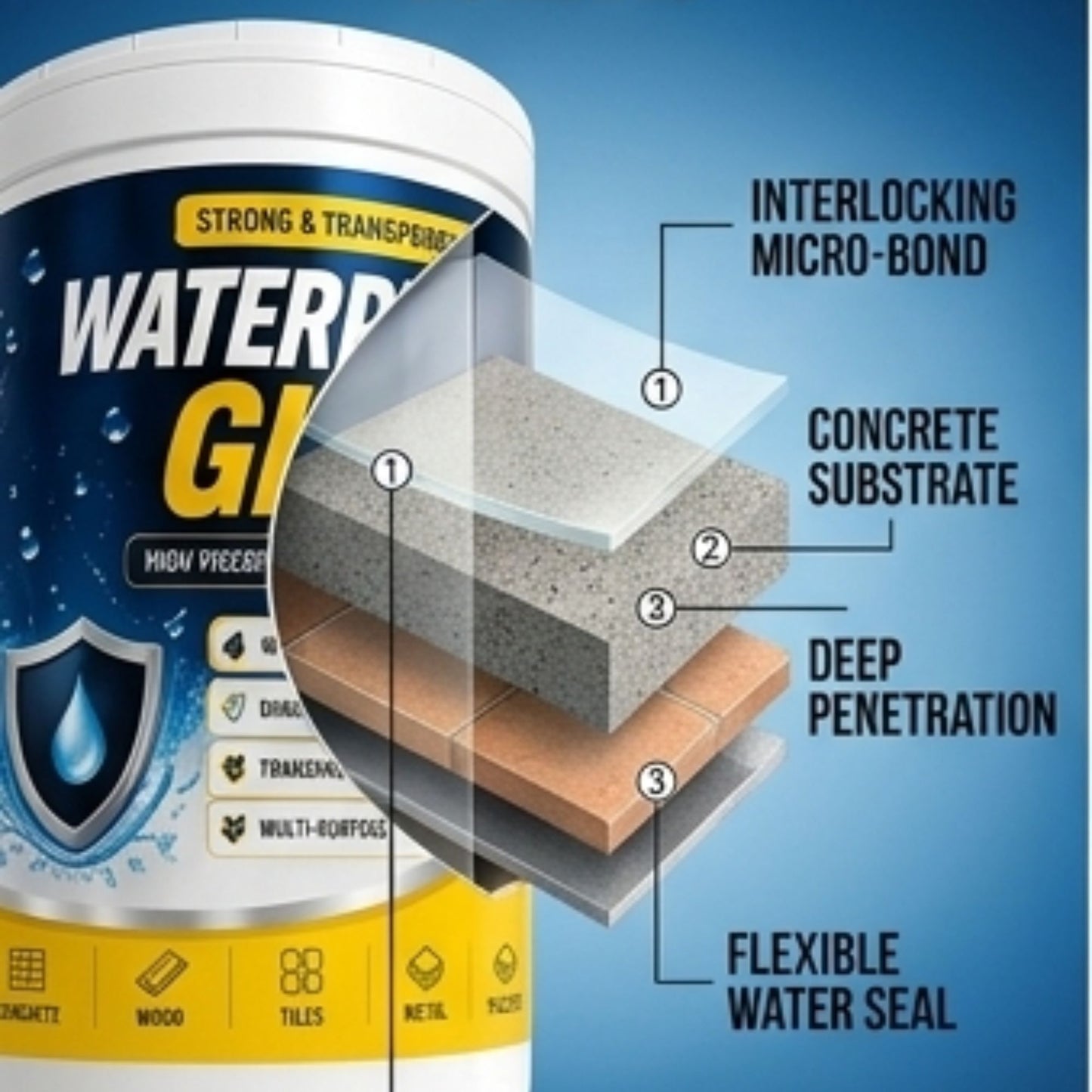 Transparent waterproof glue