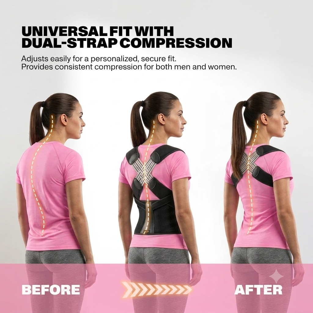 Adjustable Posture Corrector for Men & Women | Back & Shoulder Support