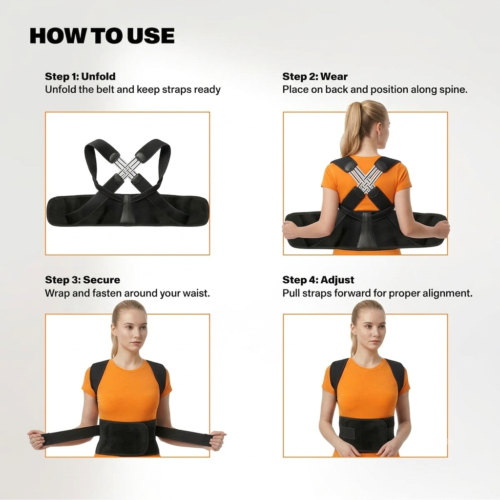 Adjustable Posture Corrector for Men & Women | Back & Shoulder Support