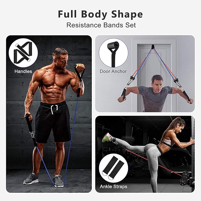 11 Pcs Resistance Band Set For Men & Women